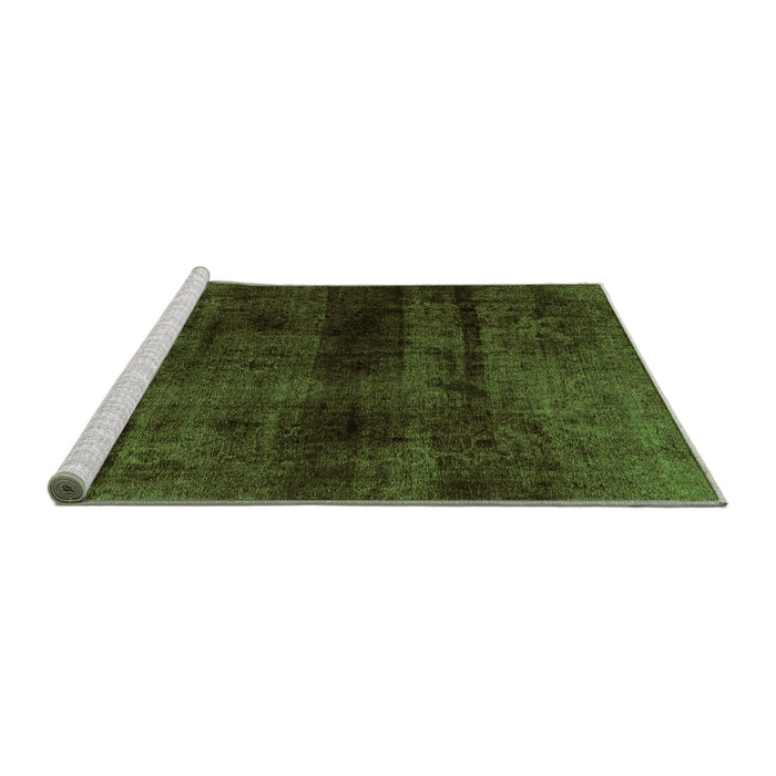 Sideview of Machine Washable Abstract Green Modern Area Rugs, wshabs1966grn