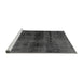 Sideview of Machine Washable Abstract Gray Modern Rug, wshabs1966gry