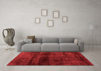 Machine Washable Abstract Red Modern Rug, wshabs1966red