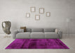 Machine Washable Abstract Pink Modern Rug in a Living Room, wshabs1966pnk