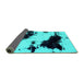 Sideview of Abstract Turquoise Modern Rug, abs1967turq