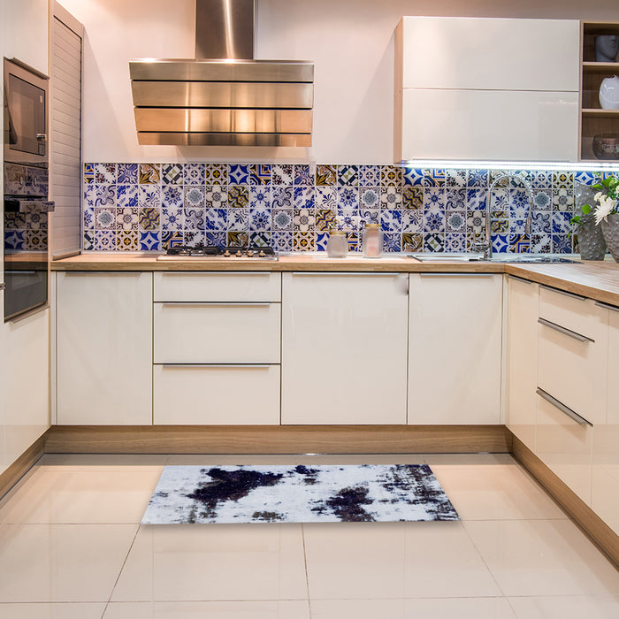 Abstract Blue Modern Rug in a Kitchen, abs1967