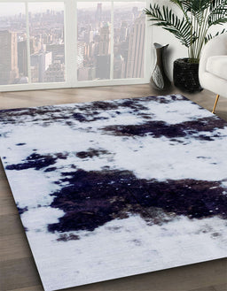 Machine Washable Abstract Blue Rug in a Family Room, wshabs1967
