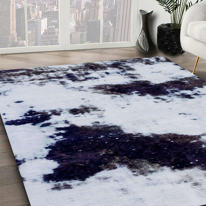 Machine Washable Abstract Blue Rug in a Family Room, wshabs1967