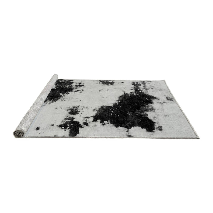 Sideview of Machine Washable Abstract Gray Modern Rug, wshabs1967gry