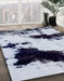 Abstract Blue Modern Rug in Family Room, abs1967