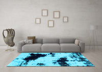 Machine Washable Abstract Light Blue Modern Rug, wshabs1967lblu