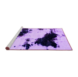 Sideview of Machine Washable Abstract Purple Modern Area Rugs, wshabs1967pur