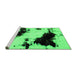 Sideview of Machine Washable Abstract Green Modern Area Rugs, wshabs1967grn