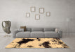 Machine Washable Abstract Brown Modern Rug in a Living Room,, wshabs1967brn