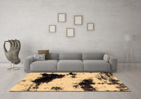 Machine Washable Abstract Brown Modern Rug, wshabs1967brn