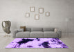 Machine Washable Abstract Purple Modern Area Rugs in a Living Room, wshabs1967pur