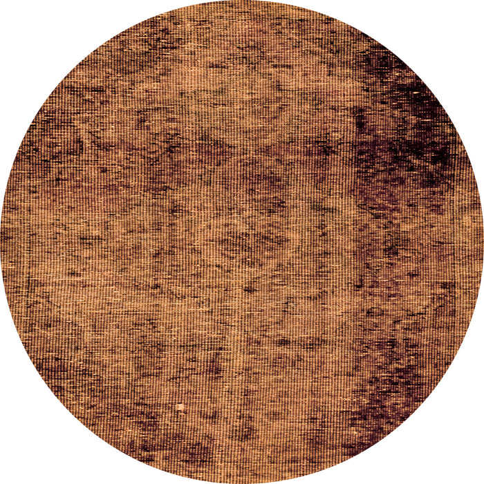 Round Machine Washable Abstract Orange Modern Area Rugs, wshabs1968org