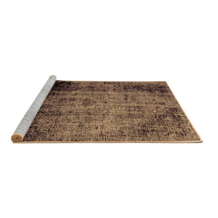 Sideview of Machine Washable Abstract Brown Modern Rug, wshabs1968brn