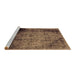 Sideview of Machine Washable Abstract Brown Modern Rug, wshabs1968brn