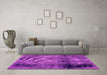 Machine Washable Abstract Pink Modern Rug in a Living Room, wshabs1968pnk