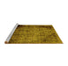 Sideview of Machine Washable Abstract Yellow Modern Rug, wshabs1968yw