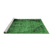 Sideview of Machine Washable Abstract Emerald Green Modern Area Rugs, wshabs1968emgrn