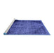 Sideview of Machine Washable Abstract Blue Modern Rug, wshabs1968blu