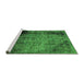 Sideview of Machine Washable Abstract Green Modern Area Rugs, wshabs1968grn