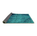 Sideview of Abstract Turquoise Modern Rug, abs1968turq