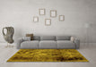 Machine Washable Abstract Yellow Modern Rug in a Living Room, wshabs1968yw