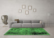 Machine Washable Abstract Green Modern Area Rugs in a Living Room,, wshabs1968grn