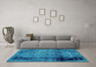 Machine Washable Abstract Light Blue Modern Rug in a Living Room, wshabs1968lblu