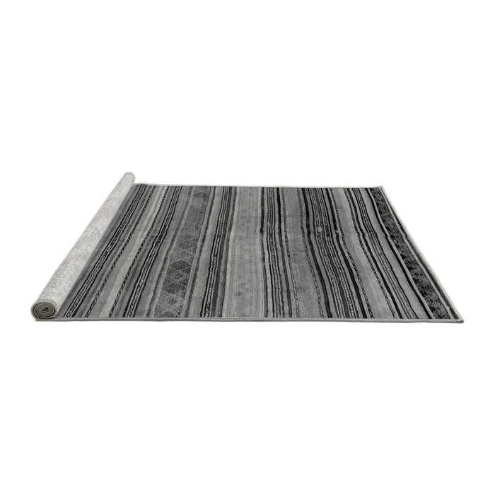 Sideview of Machine Washable Abstract Gray Modern Rug, wshabs1969gry