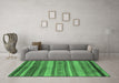 Machine Washable Abstract Emerald Green Modern Area Rugs in a Living Room,, wshabs1969emgrn