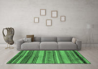 Machine Washable Abstract Emerald Green Modern Rug, wshabs1969emgrn