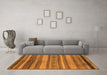 Machine Washable Abstract Orange Modern Area Rugs in a Living Room, wshabs1969org