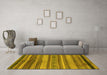 Machine Washable Abstract Yellow Modern Rug in a Living Room, wshabs1969yw