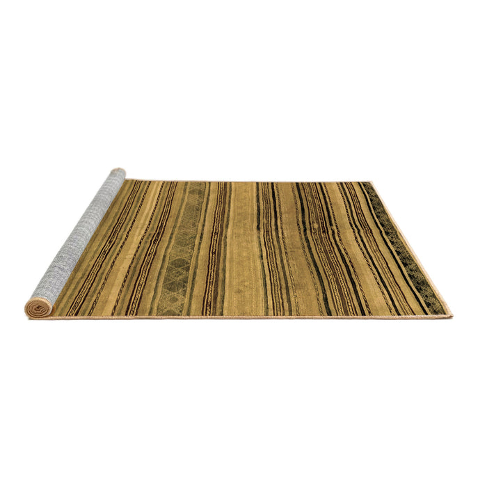 Sideview of Machine Washable Abstract Brown Modern Rug, wshabs1969brn