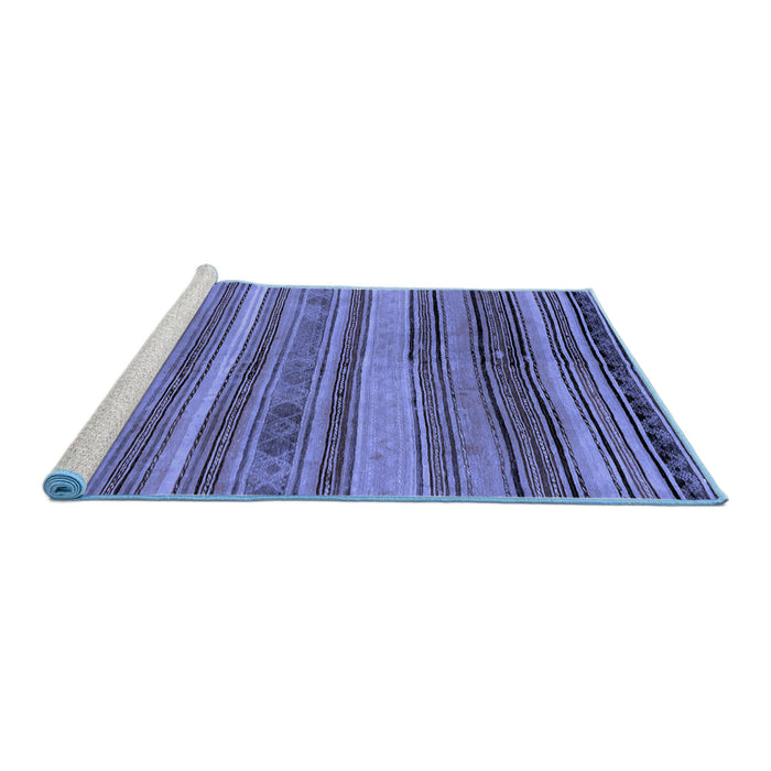 Sideview of Machine Washable Abstract Blue Modern Rug, wshabs1969blu