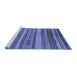 Sideview of Machine Washable Abstract Blue Modern Rug, wshabs1969blu