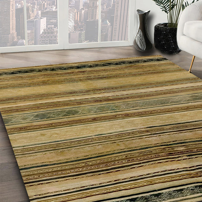 Abstract Gold Modern Rug in Family Room, abs1969