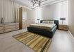 Machine Washable Abstract Gold Rug in a Bedroom, wshabs1969