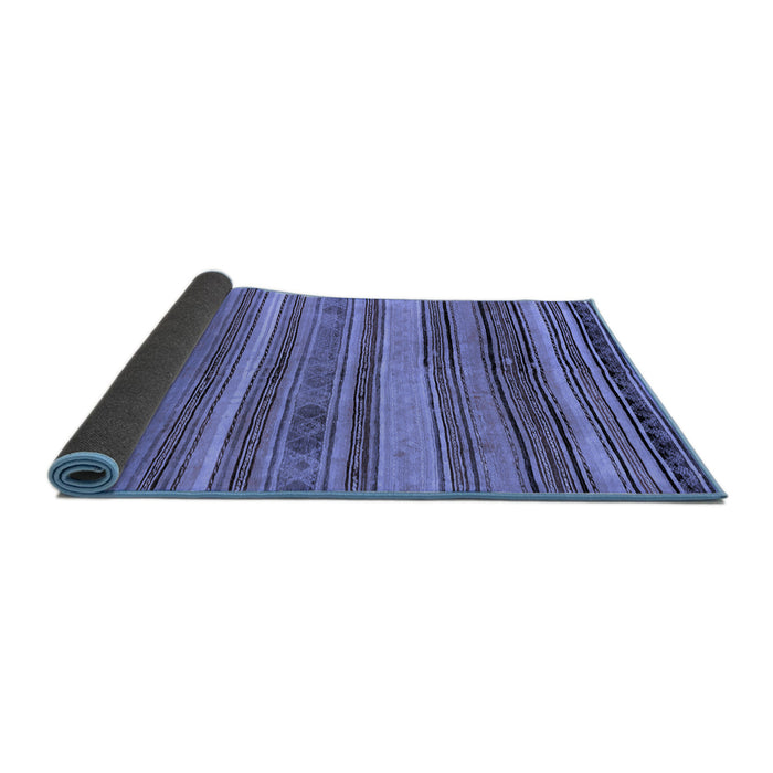 Sideview of Abstract Blue Modern Rug, abs1969blu