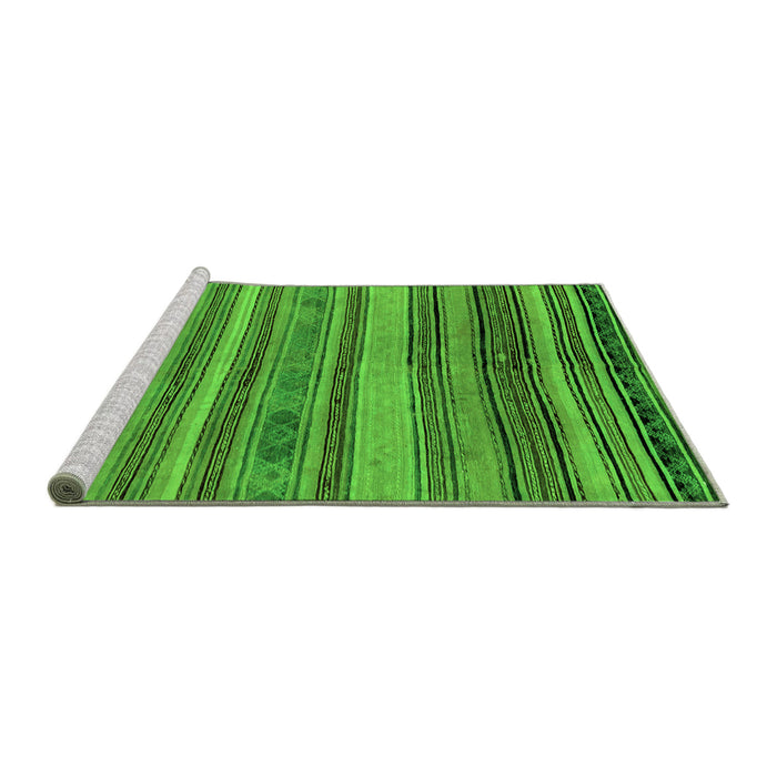 Sideview of Machine Washable Abstract Green Modern Area Rugs, wshabs1969grn