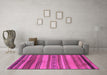 Machine Washable Abstract Pink Modern Rug in a Living Room, wshabs1969pnk