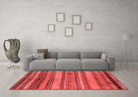 Machine Washable Abstract Red Modern Rug, wshabs1969red