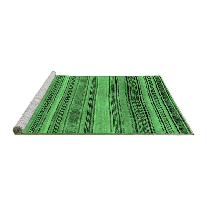 Sideview of Machine Washable Abstract Emerald Green Modern Area Rugs, wshabs1969emgrn