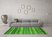 Machine Washable Abstract Green Modern Area Rugs in a Living Room,, wshabs1969grn