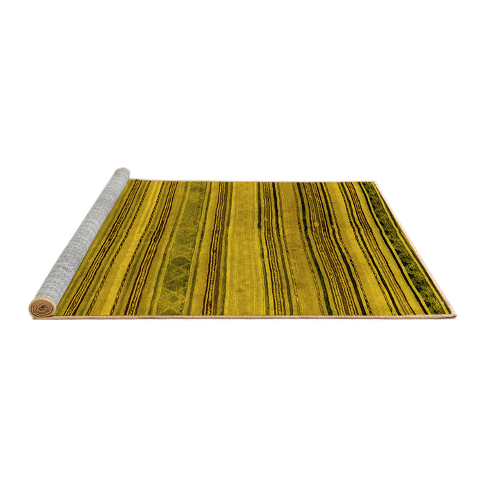 Sideview of Machine Washable Abstract Yellow Modern Rug, wshabs1969yw