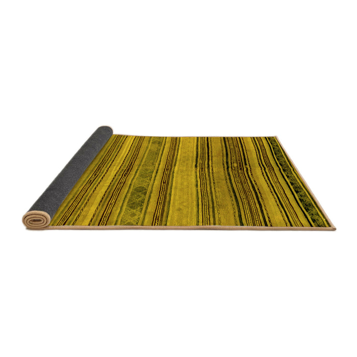 Sideview of Abstract Yellow Modern Rug, abs1969yw