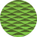 Round Abstract Green Modern Rug, abs196grn