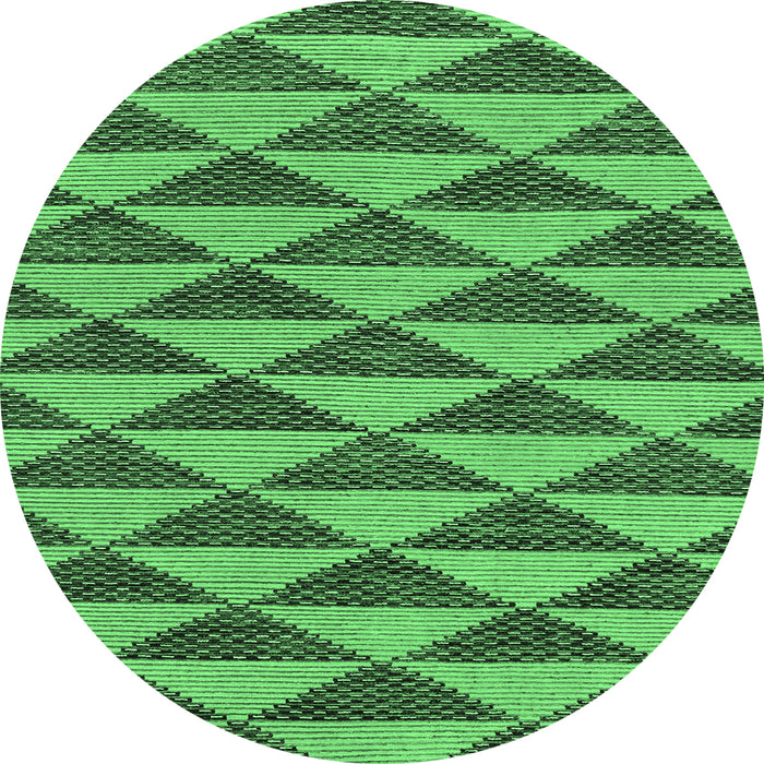 Round Abstract Emerald Green Modern Rug, abs196emgrn