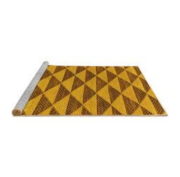 Sideview of Machine Washable Abstract Yellow Modern Rug, wshabs196yw