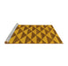 Sideview of Machine Washable Abstract Yellow Modern Rug, wshabs196yw